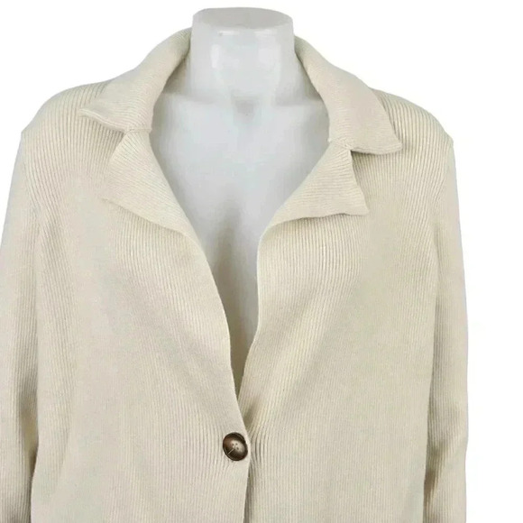 Free People Sarah Sweater Blazer Cream Single Button Size  Small - Picture 5 of 12